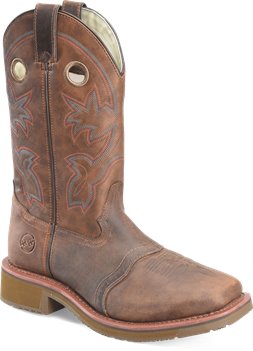 Light Brown Double H Boot 11 Inch Wide Square Toe Roper